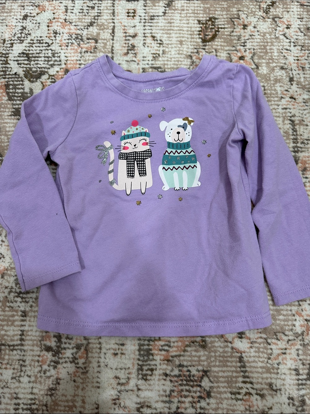 Old Navy Purple Long Sleeve Tee with Winter Animal Graphic - Picture 6 of 11